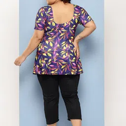 BAESD Plus Size Printed Swimwear & Attached Shorts With Goggle image 2
