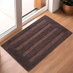 Kuber Industries Brown Self-Designed Microfibre Anti-Skid Doormat-22