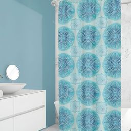 ArtzFolio Blue & White Printed Waterproof Shower Curtain-image-103