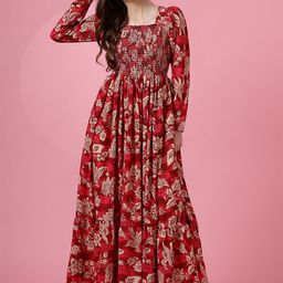 SHEETAL Associates Floral Print Georgette Fit & Flare Maxi Dress-image-65