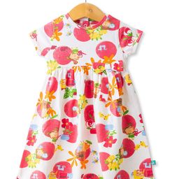 BAESD Girl Graphic Printed Round Neck  A-Line Dress-image-21