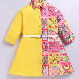 M'andy Girls Ethnic Motifs Printed Cuffed Sleeves Shirt Dress-picture-24