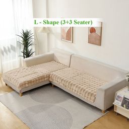 HOKIPO Brown Solid Other 2 Piece Sofa Cover-image-8