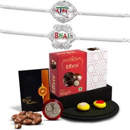 DeoDap Rakhi Combo for Brother with Rakhi, Roli Chawal, Coin & Greeting Card-47