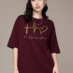 Moda Rapido Women Graphic Printed Round Neck Cotton Oversized T-shirt-picture-47