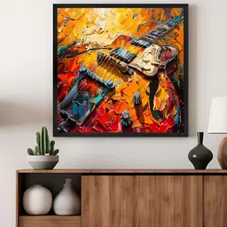 999Store Brown & Yellow Electric Guitar Canvas Wall Art-image-14