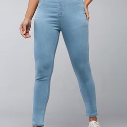 DOLCE CRUDO Women Skinny Fit High-Rise Highly Distressed Heavy Fade Stretchable Jeans-picture-43