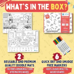 pepplay Doodle Placemats Set – FIND & COLOR Series image 2