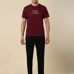 SleepZ by Raymond Printed Pure Cotton Round Neck T-Shirt & Trousers Night Suit-picture-17