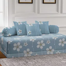 Arrabi 6-Pcs Blue & White Printed Diwan Set-44