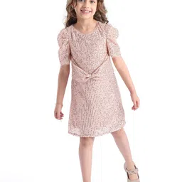 Hola Bonita Puff Sleeve Net A-Line Dress-image-43