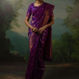 Sangria Ethnic Motif Zari Woven Kanjeevaram Saree-image-20