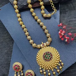 GRIIHAM Gold Plated American Diamond Stone Studded Jewellery Set-image-35
