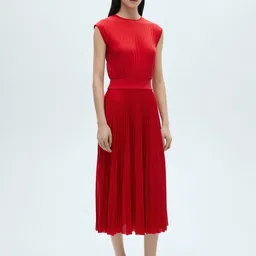 MANGO Accordion Pleats A-Line Midi Dress-image-29