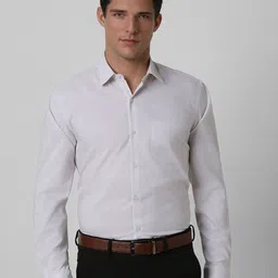 Peter England Men Slim Fit Spread Collar Horizontal Striped Cotton Formal Shirt-picture-12