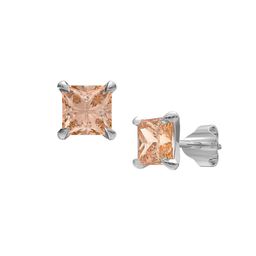 ANAYRA Sterling Silver-Plated Artificial Stones Studded Square Shaped Studs image 4