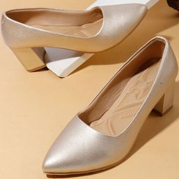 Denill Women Gold Solid Block Heels-picture-23