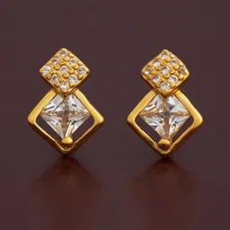 Kushal's Fashion Jewellery 92.5Silver Gold-Plated Zircon Classic Studs-54
