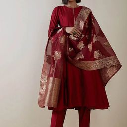 BAESD Cotton Silk Notch Neck Anarkali Kurta-image-83