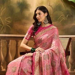 Sangria Geometric Woven Design Patola Saree With Blouse Piece-picture-49