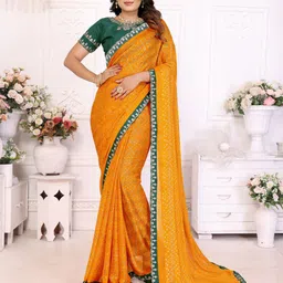 Kalista Bandhani Zari Pure Chiffon Saree-picture-35