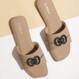 V-WALK Open Toe Flats-16