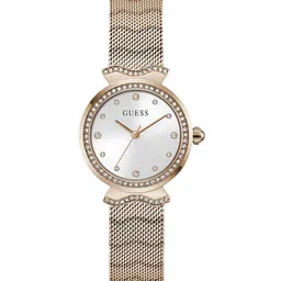 GUESS Women Embellished Round Dial Bracelet Style Straps Analogue Watch GW0866L3-picture-19
