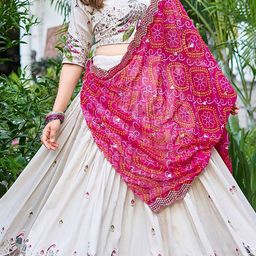 BAESD Embroidered Sequinned Semi-Stitched Lehenga & Unstitched Blouse With Dupatta image 4