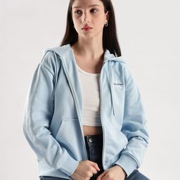Calvin Klein Jeans Women Solid Hooded Regular Sweatshirt-picture-5