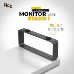 Flux Multi-Functional Monitor Stand & 2.1 Speaker Stand Combo(White) Engineered Wood Office Table image 3