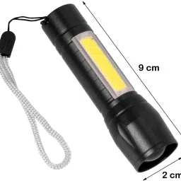 wifton (Pack of 2) Mini Pocket Light Zoom COB USB Charging Led Water Proof TorchT Torch image 4