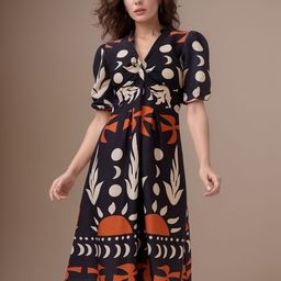 dressberry Women A-line Black Midi/Calf Length Dress-picture-21