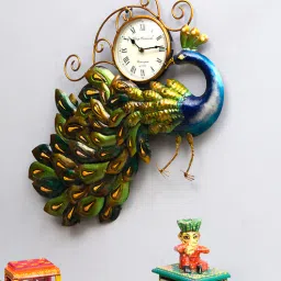 ons interior industry Green Iron Peacock Traditional Wall Clock-picture-35