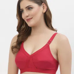 Floret Set Of 2 Coral & Red Non Padded & Non Wired Solid Bra image 4