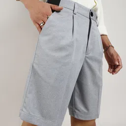 Campus Sutra Men Mid-Rise Tailored Straight-Fit Shorts-picture-12