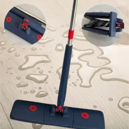 360° floor cleaning Flat mop With Extendable long handle Handsfree Squeeze Pocha Microfibre Wet and Dry Brush-image-22