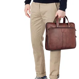 THE CLOWNFISH Unisex Brown Messenger Bag image 5