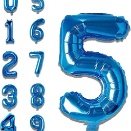 Solid Birthday/ Decoration Foil Plain 5 Number 32 Helium Supported Letter Balloon-image-60