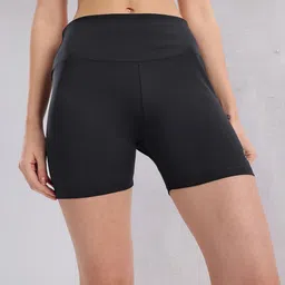 hrx by hrithik roshan Solid Women Black Sports Shorts-picture-14