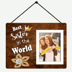 Best Sister In The World, Wood Wall Hanging PhotoFrame For Home Decor|Gift Item-image-1