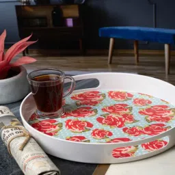 white gold Multicolour Contemporary Melamine Round (Set of 3) Serving Tray Set-picture-35