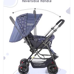 Babyhug Cocoon Stroller With Mosquito Net & Reversible Handle - Blue image 5