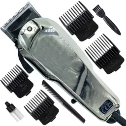 QGS Corded Electric Waterproof Professional Barbar approved Hair Clipper Beard Mustache Trimmer Powerful 9W Electric Razor (6 Month Warranty) 1030 Fully Waterproof Grooming Kit 0 min Runtime 4 Length Settings-image-25