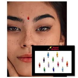 Comet Busters Multicoloured Embellished Beautiful Traditional Designer Bindis - 12 Pcs image 3