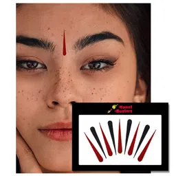 Comet Busters Black & Red Handcrafted Beautiful Traditional Designer Bindis - 9 Pcs image 4