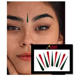 Comet Busters Black & Red Handcrafted Beautiful Traditional Designer Bindis - 9 Pcs image 2