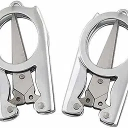 Folding Scissors Compact Pocket Stainless Steel Small Travel 2 Pack Craft Project Scissors Kits Scissors-image-0