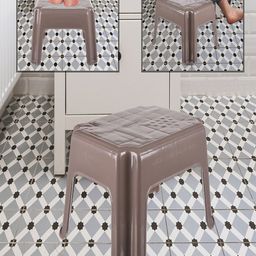 Kuber Industries Brown & Cream-Coloured 2 piece Solid Plastic Step Stool image 3