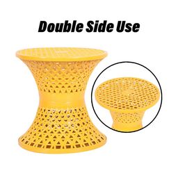 Kuber Industries 2-pcs Orange Colored & Yellow Seating Damroo Stool for Balcony image 3