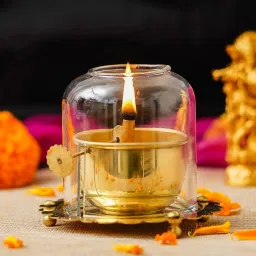 Premium Akhand Diya with Lifting Screw for Puja Decor|Oil Puja Lamp Iron, Glass Table Diya-picture-12